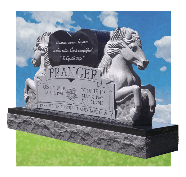 Custom shaped granite monument