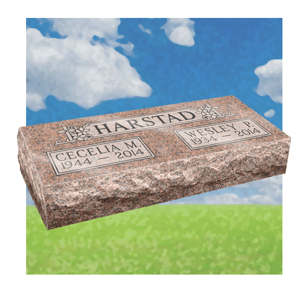 Double bevel granite marker