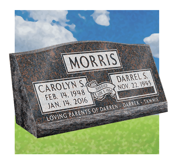 Double slant granite marker