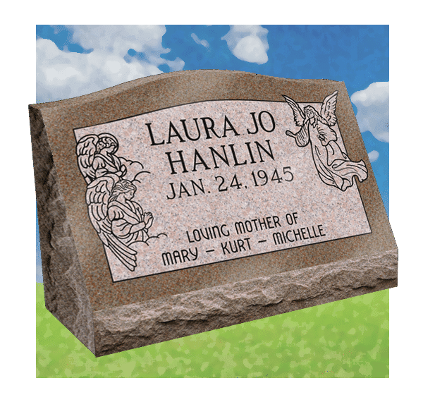 Single slant granite marker