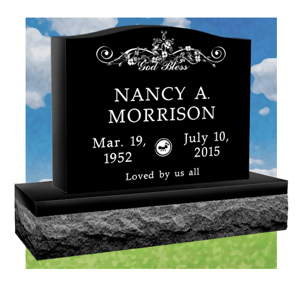 Single upright granite monument